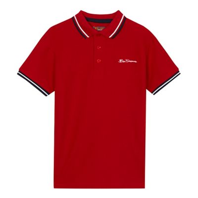 Boys' red pique polo shirt